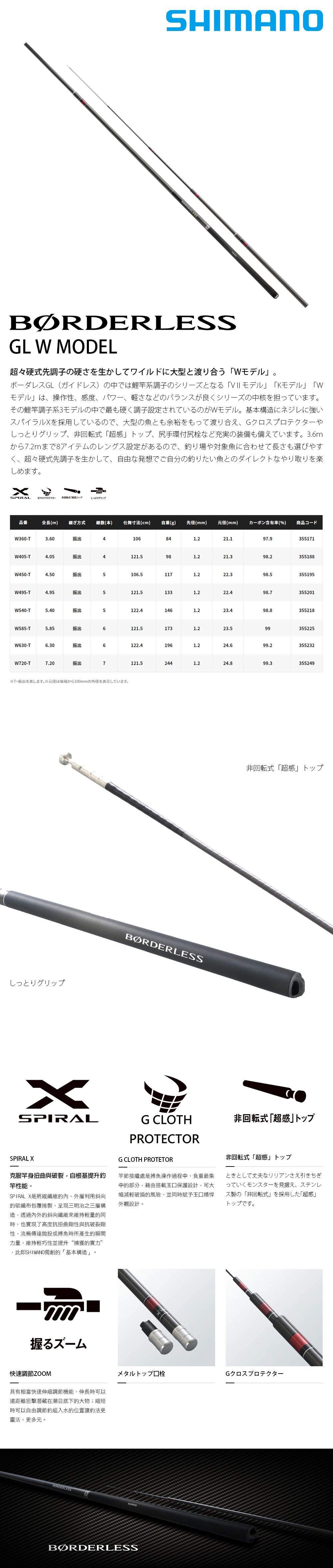 SHIMANO BORDERLESS GL W MODEL 720T [鯉竿] - 漁拓釣具官方線上購物平台